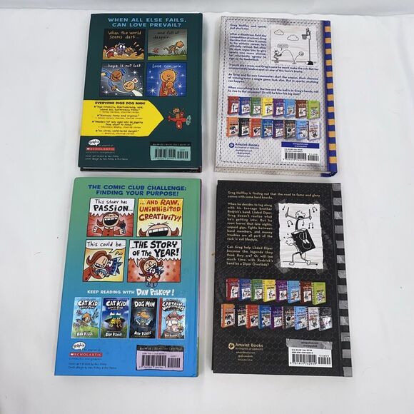 Dog Man Cat Kid Diary Of A Wimpy Kid Book Lot of 4 Grade School Novels - Picture 6 of 6